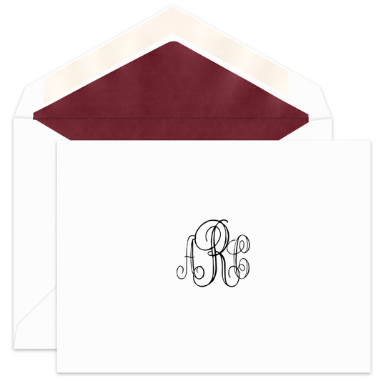 Tailored Monogram Foldover Note Cards